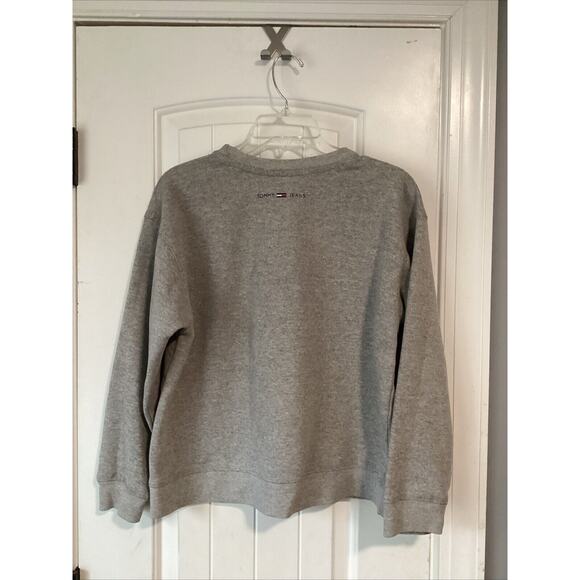 90s Tommy Jeans sweatshirt Gray Grey Heather Medium Vintage Retro Logo Vintage - Picture 3 of 3